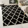 Safavieh Dhurries Hand Made Area Rug, Black / Ivory Contemporary Style Non Shedding In Black