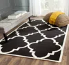 Safavieh Dhurries Hand Made Area Rug, Black / Ivory Contemporary Style Non Shedding In Black