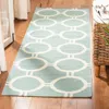 Safavieh Dhurries Hand Made Area Rug, Light Blue / Ivory Contemporary Style Non Shedding In Blue