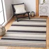 Safavieh Dhurries Hand Made Area Rug, Natural / Black Contemporary Style Non Shedding In Multi