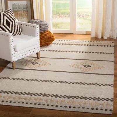 Safavieh Dhurries Hand Made Area Rug, Natural Bohemian Style Non Shedding