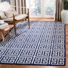 Safavieh Dhurries Hand Made Area Rug, Navy / Ivory Contemporary Style Non Shedding In Blue