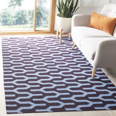 Safavieh Dhurries Hand Made Area Rug, Purple / Blue Contemporary Style Non Shedding