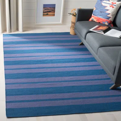 Safavieh Dhurries Hand Made Area Rug, Turquoise / Lavander Contemporary Style Non Shedding In Blue