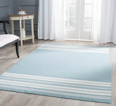 Safavieh Dhurries Hand Made Area Rug, Turquoise Transitional Style Non Shedding In Blue