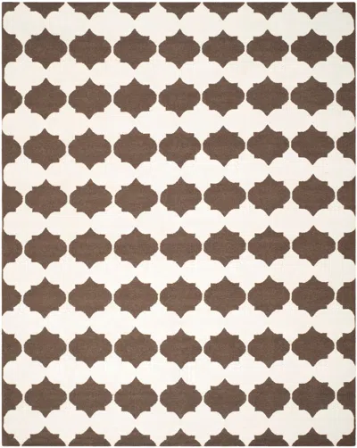 Safavieh Dhurries Handwoven Rug In Brown