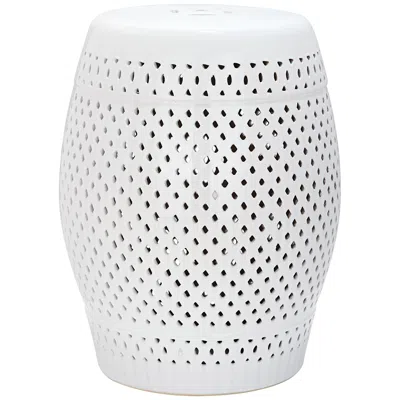 Safavieh Diamond White Ceramic Garden Stool