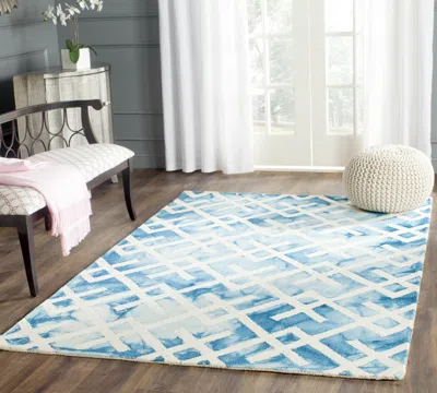 Safavieh Dip Dye Hand Made Area Rug, Blue / Ivory Contemporary Style Non Shedding