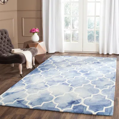 Safavieh Dip Dye Hand Made Area Rug, Blue / Ivory Contemporary Style Non Shedding