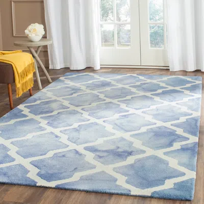Safavieh Dip Dye Hand Made Area Rug, Blue / Ivory Contemporary Style Non Shedding