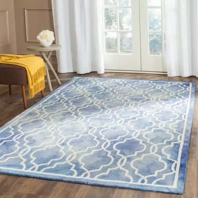Safavieh Dip Dye Hand Made Area Rug, Blue / Ivory Contemporary Style Non Shedding