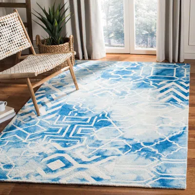 Safavieh Dip Dye Hand Made Area Rug, Blue / Ivory Contemporary Style Non Shedding