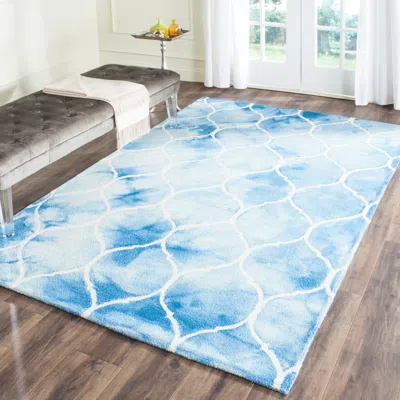 Safavieh Dip Dye Hand Made Area Rug, Blue / Ivory Contemporary Style Non Shedding