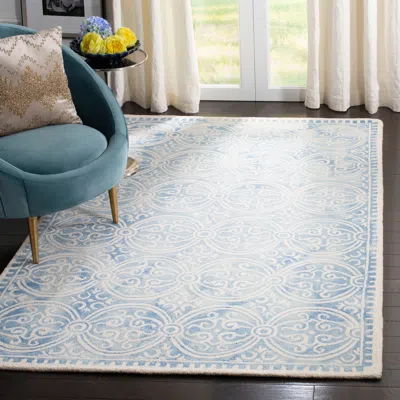 Safavieh Dip Dye Hand Made Area Rug, Blue / Ivory Traditional Style Non Shedding