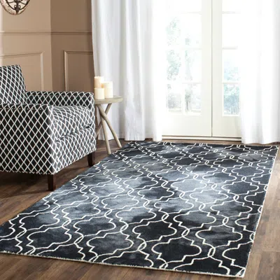 Safavieh Dip Dye Hand Made Area Rug, Graphite / Ivory Contemporary Style Non Shedding