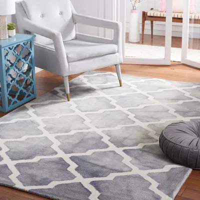 Safavieh Dip Dye Hand Made Area Rug, Grey / Ivory Contemporary Style Non Shedding In Gray