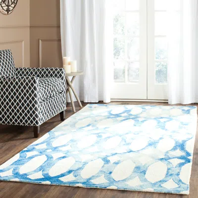 Safavieh Dip Dye Hand Made Area Rug, Ivory / Blue Contemporary Style Non Shedding