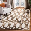 Safavieh Dip Dye Hand Made Area Rug, Ivory / Chocolate Contemporary Style Non Shedding In Multi