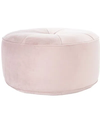 Safavieh Discontinued  Amais Round Ottoman In Blush
