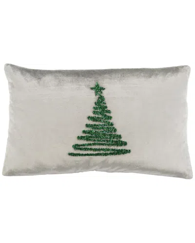 Safavieh Discontinued  Enchanted Evergreen Pillow In White