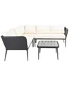 Safavieh Serson Outdoor 4pc Sofa Set In Brown