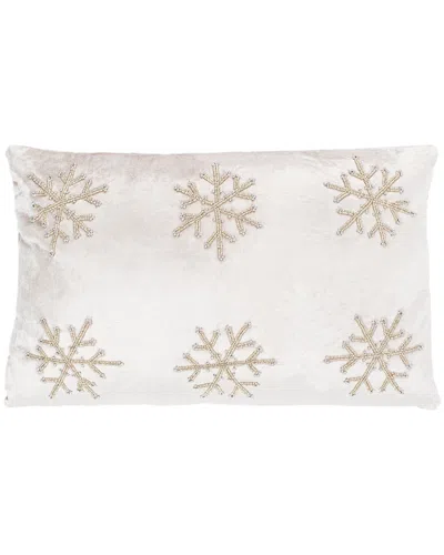 Safavieh Discontinued  Sydnee Snowflake Pillow In Neutral