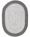 Safavieh Dnu  Braided Wool-blend Area Rug In Charcoal