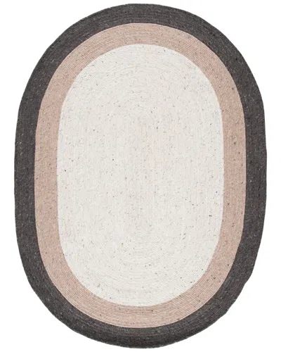 Safavieh Dnu  Braided Wool-blend Area Rug In Charcoal