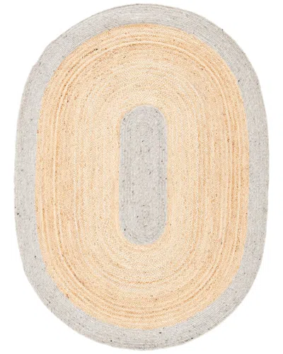 Safavieh Dnu  Braided Wool-blend Area Rug In Silver