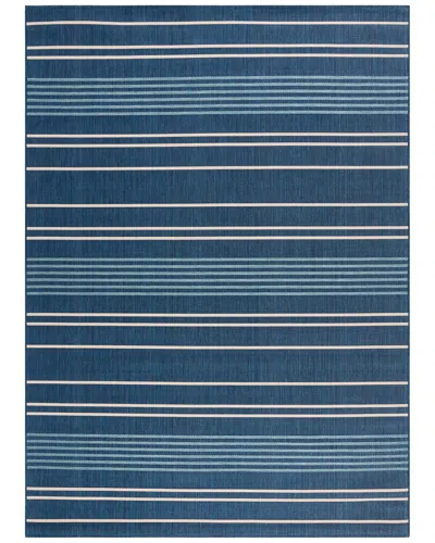 Safavieh Dnu  Courtyard Polypropylene & Polyester Rug In Blue