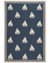 Safavieh Dnu  Courtyard Polypropylene & Polyester Rug In Blue