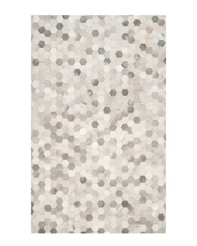 Safavieh Studio Leather Stl217 Area Rug, 4' X 6' In Ivory / Grey