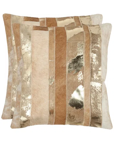 Safavieh Do Not Use  Set Of 2 Peyton Pillows In Brown