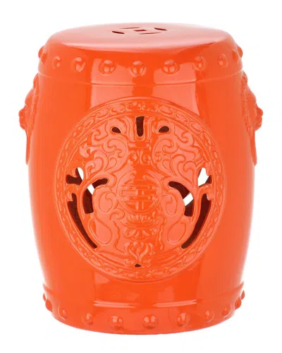 Safavieh Dragon Coin Garden Stool In Red