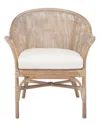 Safavieh Dustin Rattan Accent Chair W/ Cushion In Grey