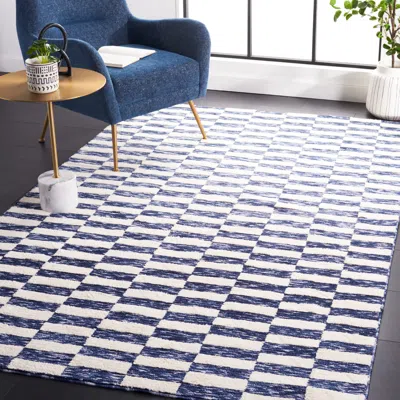 Safavieh Easy Care Machine Washable Area Rug, Navy / Ivory Contemporary Style Easy Care