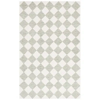 Safavieh Ebony Hand Tufted Wool Pile Checkered Rug In Ivory;sage,ivory;sage
