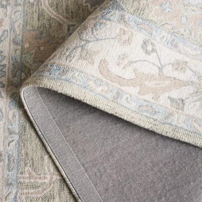 Safavieh Ebony Hand Tufted Wool Pile Oriental Rug In Light Gray,ivory