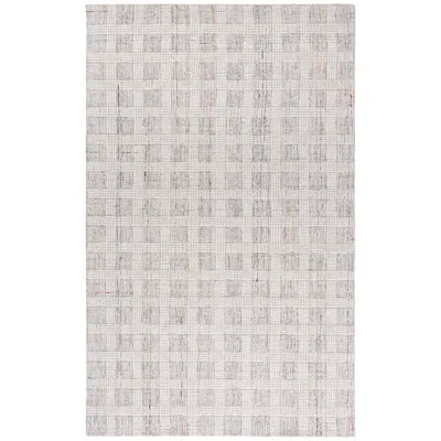 Safavieh Ebony Hand Tufted Wool Pile Plaid Rug In Grey,ivory;grey,ivory