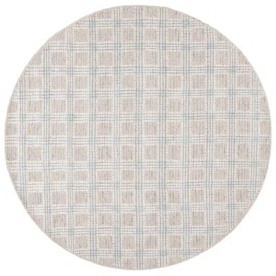 Safavieh Ebony Hand Tufted Wool Pile Plaid Rug In Ivory;silver