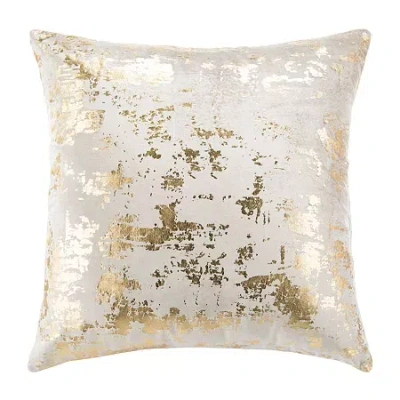 Safavieh Edmee Metallic Square Throw Pillow In Sand