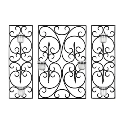 Safavieh Edwina Votive 3-pc. Metal Wall Art In Black