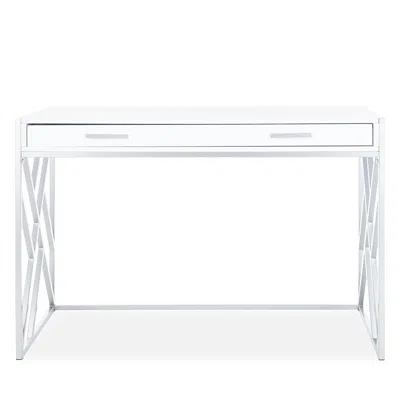 Safavieh Elaine 1 Drawer Desk In White/silver