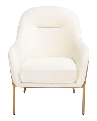 Safavieh Eleazer Cream Velvet Accent Chair