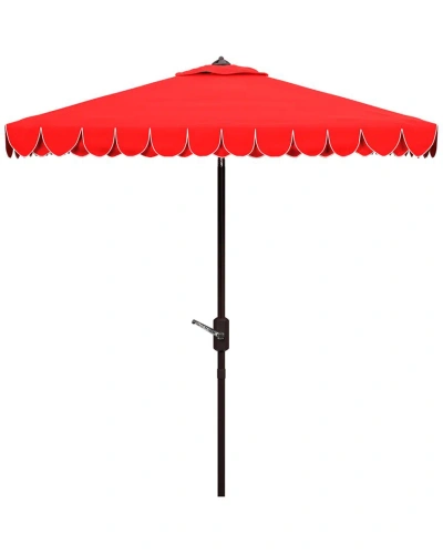 Safavieh Indoor/outdoor Elegant 7.5' Square Umbrella In Red