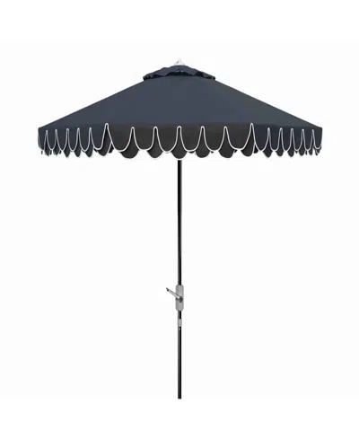 Safavieh Elegant 9' Valance Umbrella In Navy,white