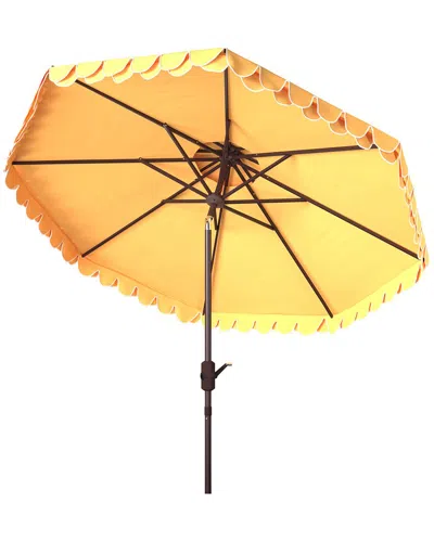 Safavieh Elegant 9ft Double Top Umbrella In Yellow