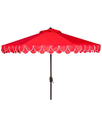 Safavieh Elegant Valance 11ft Umbrella In Red