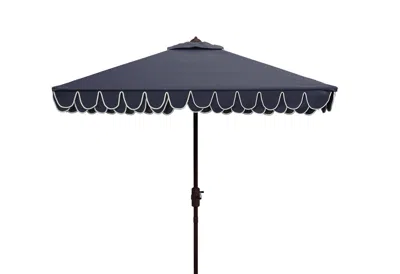 Safavieh Elegant Valance 7.5 Ft Square Umbrella In Blue