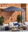 Safavieh Elegant Valance 7.5 Ft Square Umbrella In White